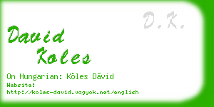 david koles business card